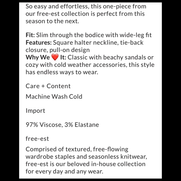 FREE PEOPLE Clara One Piece Jumper Large *Easy Effortless Style!* Black NWT’S! - Picture 6 of 6